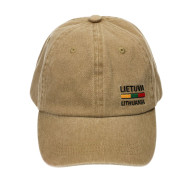 Brown Sun Cap with LIETUVA Inscription and Tricolor
